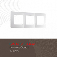 Рамка из поликарбоната на 3 поста 517.17-3.silver Arte Milano