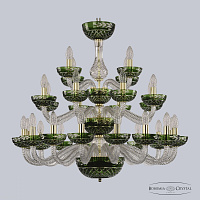 Большая хрустальная люстра Bohemia IVELE Crystal 1309/16+8+4/300/3d G Cl/Clear-Green/H-1J