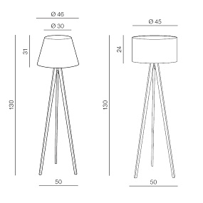 Основа для торшера Azzardo Tripod Wood AZ3013