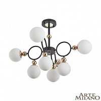 Потолочная люстра Arte Milano 274307/8 BK/GD
