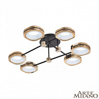 Потолочная светодиодная люстра Arte Milano 277999/6 BK/GD
