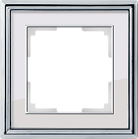 Рамка на 1 пост (хром/белый) Werkel WL17-Frame-01