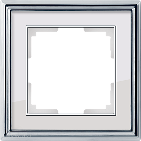 Рамка на 1 пост (хром/белый) Werkel WL17-Frame-01