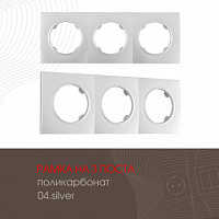 Рамка из поликарбоната на 3 поста 502.04-3.silver Arte Milano