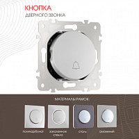 Кнопка дверного звонка, 10A 250V 202.36-1.silver Arte Milano
