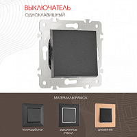 Выключатель одноклавишный, 10AX 250V 203.30-1.black Arte Milano