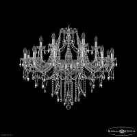 Большая хрустальная люстра Bohemia IVELE Crystal 1415/12+6/360 Ni