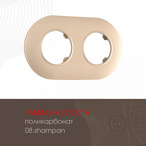 Рамка из поликарбоната на 2 поста 502.08-2.shampan Arte Milano