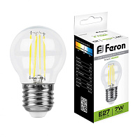 Лампа светодиодная Feron LB-52 Шар E27 7W 230V 4000K 25877