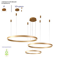 Большая светодиодная люстра Crystal Lux MUCHOS SP158W LED GOLD