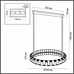 Подвесная светодиодная люстра Odeon Light ASTURO 4993/80L