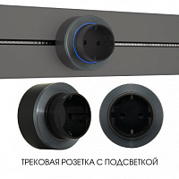 Трековая розетка, 16A 250V 397952TS/ES Grey Arte Milano