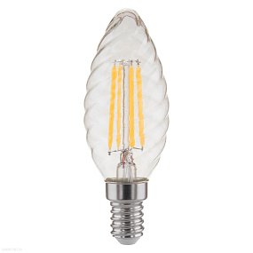 Светодиодная филаментная лампа Eurosvet Свеча витая F 7W 4200K E14 прозрачный (BL129)