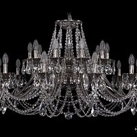 Литая подвесная люстра с хрусталем Bohemia IVELE Crystal 1703/20/360/C/NB