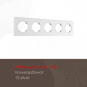 Рамка из поликарбоната на 5 постов 502.15-5.silver Arte Milano