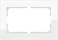 Рамка для двойной розетки (белый,стекло) Werkel WL01-Frame-01-DBL