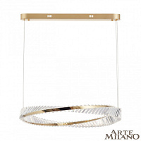 Подвесная хрустальная светодиодная люстра Arte Milano 318311/D800 GD
