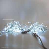 Гирлянда (Нить) ALEDUS 10 м, прозрачный провод, ПВХ, белый, с мерцанием S-TP-10M-W/F