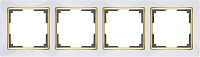 Рамка на 4 поста (белый/золото) Werkel WL03-Frame-04-white-GD