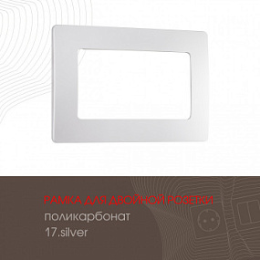 Рамка из поликарбоната для двойной розетки 517.17-double.silver Arte Milano