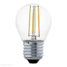 Светодиодная филаментная лампа G45, 4W (E14), 2700K, 470lm, прозрачный EGLO LM_LED_E27 11762
