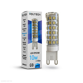 Лампа светодиодная Voltega G9 10W 4000К прозрачная VG9-K1G9cold10W 7039