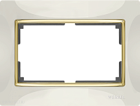 Рамка для двойной розетки (слоновая кость/золото) Werkel WL03-Frame-01-DBL-ivory-GD