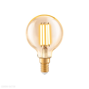 Лампа светодиодная G60, 4W(E14), 2200K, янтарный EGLO LM_LED_E14 11782