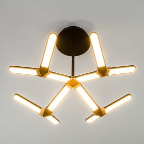 Потолочный светодиодный светильник Eurosvet Kyoto 90147/4 черный/золото 130W