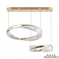 Подвесная хрустальная светодиодная люстра Arte Milano 318311/D600-D400 GD
