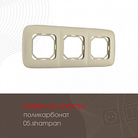 Рамка из поликарбоната на 3 поста 505.05-3.shampan Arte Milano