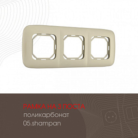 Рамка из поликарбоната на 3 поста 505.05-3.shampan Arte Milano
