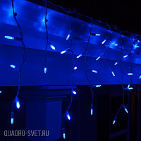 Гирлянда Бахрома, 5х0.7м., 250 LED, синий, без мерцания, черный резиновый провод. 05-577