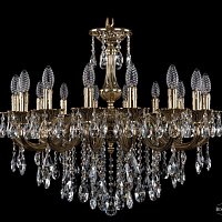 Литая подвесная люстра с хрусталем Bohemia IVELE Crystal 1702/16/265/B/GB