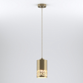 Подвесной светильник с металлическим плафоном Eurosvet Tracery 50071/1 античная бронза
