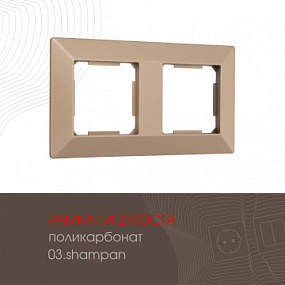 Рамка из поликарбоната на 2 поста 503.03-2.shampan Arte Milano