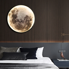 Настенный светильник с изображением поверхности Луны Lampatron COSMOS MOON L 90см