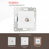 Розетка спутниковая, SAT TV 203.42-1.white Arte Milano