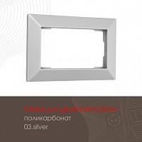 Рамка из поликарбоната для двойной розетки 503.03-double.silver Arte Milano