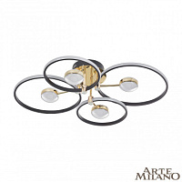 Потолочная светодиодная люстра Arte Milano 276140/4+4 BK/GD