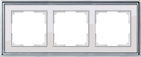 Рамка на 3 поста (хром/белый) Werkel WL17-Frame-03