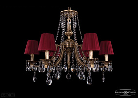 Литая подвесная люстра с хрусталем и абажурами Bohemia IVELE Crystal 1771/6/220/A/FP/SH8