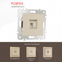 Розетка телефонная RJ11 203.51-1.shampan Arte Milano