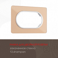 Рамка из закаленного стекла для двойной розетки 502.13-double.shampan Arte Milano
