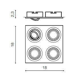 Встраиваемый светильник Azzardo Caro 4 Square AZ2442