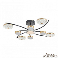 Большая светодиодная люстра Arte Milano 279169/4+4 BK/GD