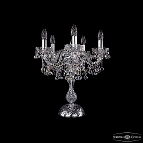 Настольная лампа с хрусталем Bohemia IVELE Crystal 1409L/5/141-47 Ni