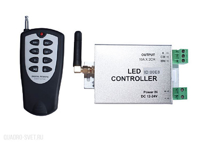 Контроллер для светодиод. лент с пультом 12V/24V 2 канала по 10А, 240Вт (12В), 480Вт (24 Donolux DL-18289/Double 12/24V