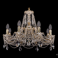 Литая подвесная люстра с хрусталем Bohemia IVELE Crystal 1771/8/190/C/GW