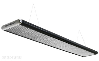Бильярдный светильник плоский люминесцентный«Longoni Nautilus» (черная, серебристый торец, серебристый отражатель, 320x31x6см) 75.320.22.2